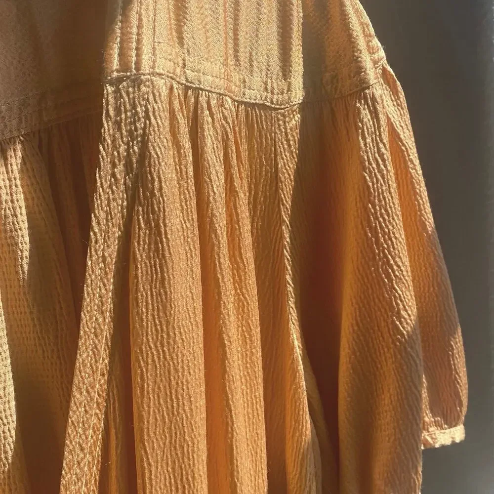 Anthropologie Maeve Gold Midi Dress - Picture 10 of 14